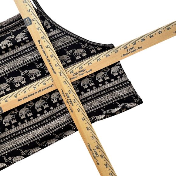 Unbranded elephant print halter cami crop top black beige high neck Y2K boho - Picture 3 of 3